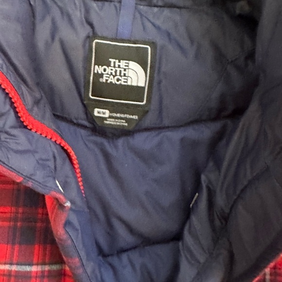 The North Face 700 Down Plaid Puffer Vest | Red & Navy Tartan | Women’s M - Picture 7 of 8
